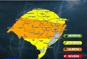Defesa Civil emite alerta para tempestades severas e ventos de 90 km/h no Rio Grande do Sul