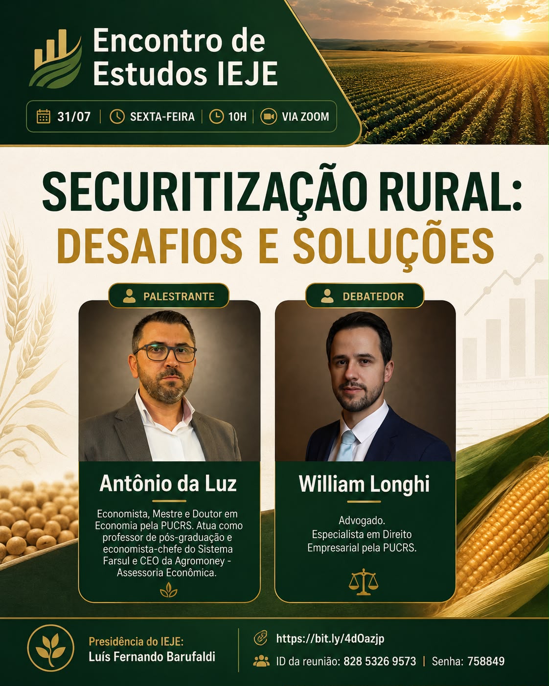 IEJE promove debate online sobre "Securitização Rural: Desafios e Soluções"