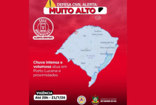 Alerta máximo de temporal atinge a região das Missões com aviso da Defesa Civil