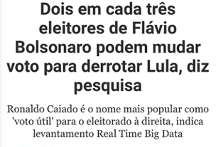 Eleitores de Flávio Bolsonaro admitem migração de voto para derrotar Lula