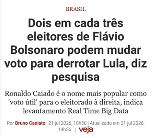 Eleitores de Flávio Bolsonaro admitem migração de voto para derrotar Lula