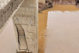 Situação da ponte sobre o Rio Guaporé, na Ers-129, entre Encantado e Muçum