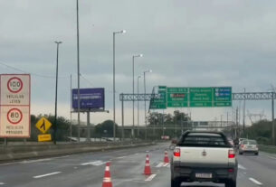 Temporal causa bloqueios na Freeway e restrições de tráfego na Br-386