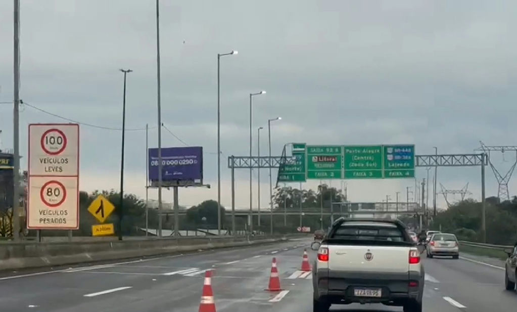 Temporal causa bloqueios na Freeway e restrições de tráfego na Br-386
