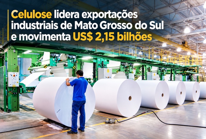 Celulose consolida liderança nas exportações industriais de Mato Grosso do Sul