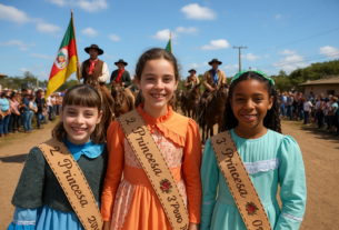 Cerca de 450 cavalarianos celebram a cultura gaúcha em desfile tradicional em Povo Novo
