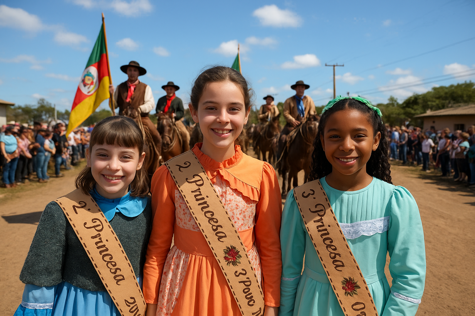 Cerca de 450 cavalarianos celebram a cultura gaúcha em desfile tradicional em Povo Novo