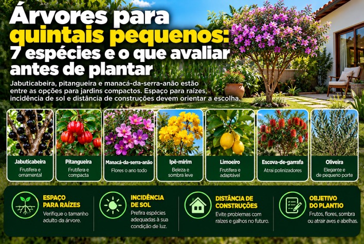 Como escolher árvores para quintais pequenos e evitar danos estruturais