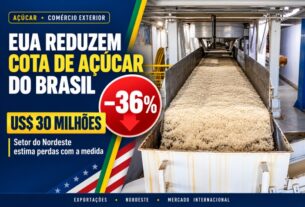 Corte de 36% na cota de açúcar dos EUA gera prejuízo de US$ 30 milhões ao Nordeste brasileiro