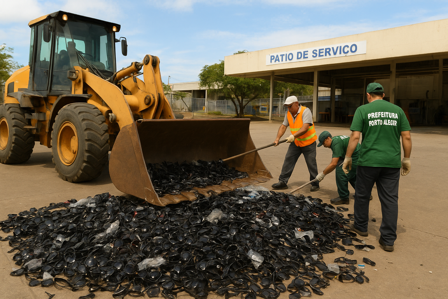 Destruição de mais de 90 mil óculos falsificados marca combate à pirataria em Porto Alegre