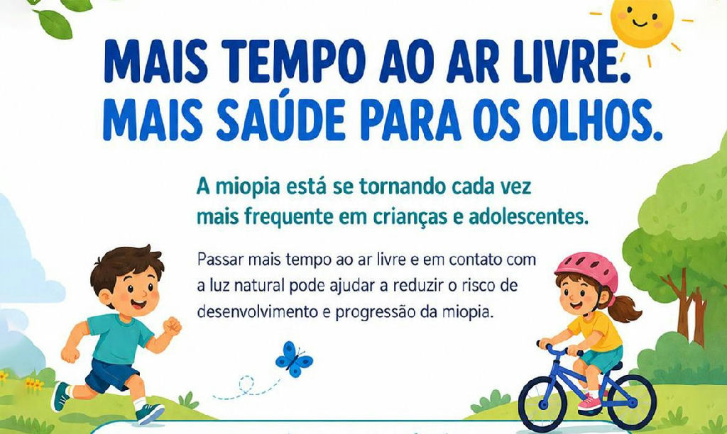 Especialistas alertam para o avanço da miopia infantil e recomendam mais tempo ao ar livre