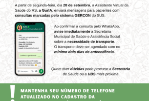Estado lança assistente virtual Guria para comunicar agendamentos de consultas do GERCON pelo Whatsapp