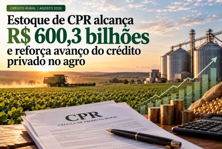 Estoque de CPR atinge R$ 600,3 bilhões e consolida crédito privado no campo