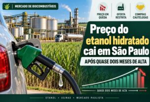 Etanol hidratado registra queda de preço em São Paulo após ciclo de valorização