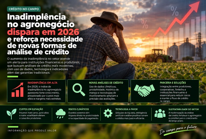 Inadimplência no campo dispara em 2026 e exige novas estratégias de crédito