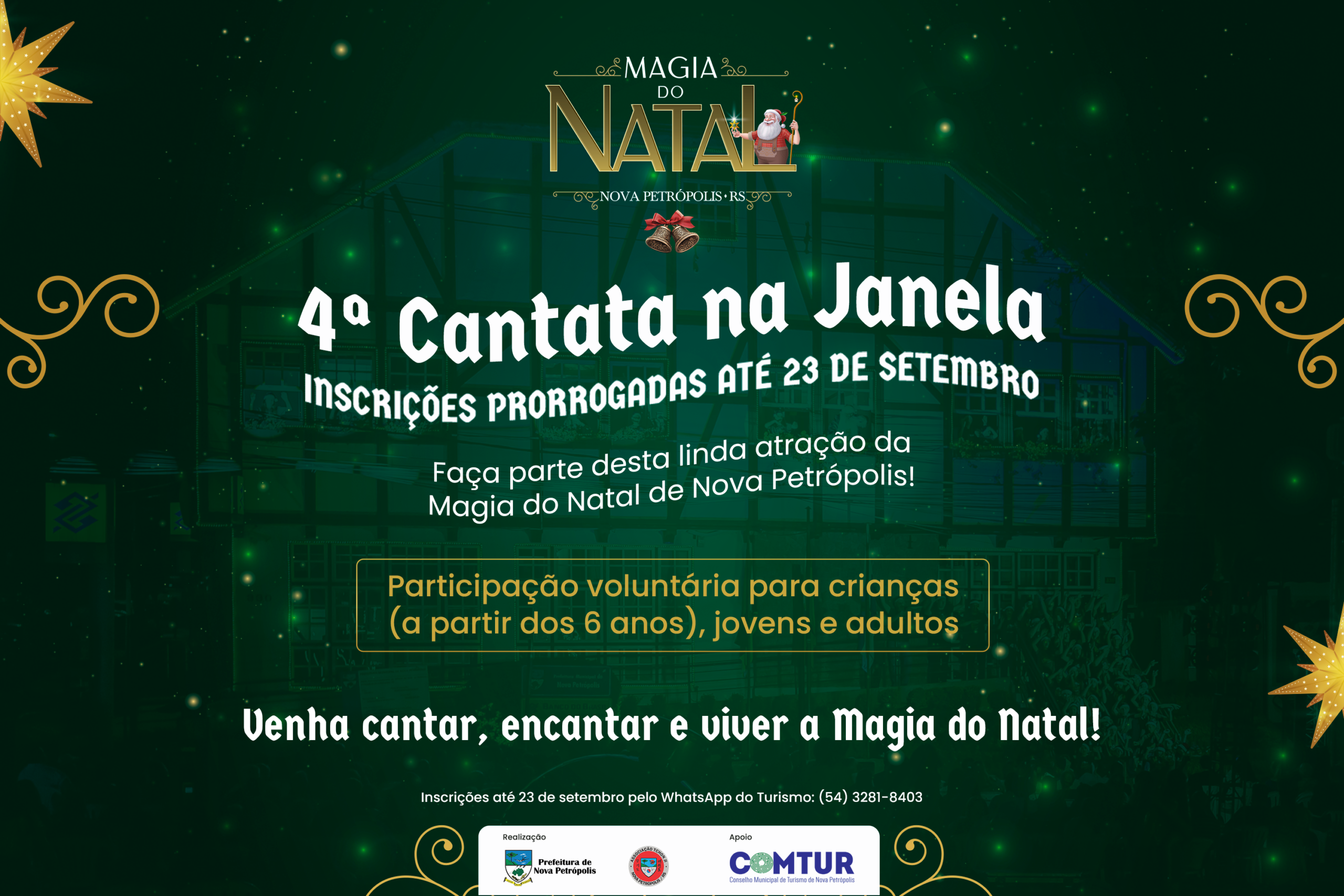 Inscrições para a 4ª “Cantata na Janela” são prorrogadas até 23 de setembro