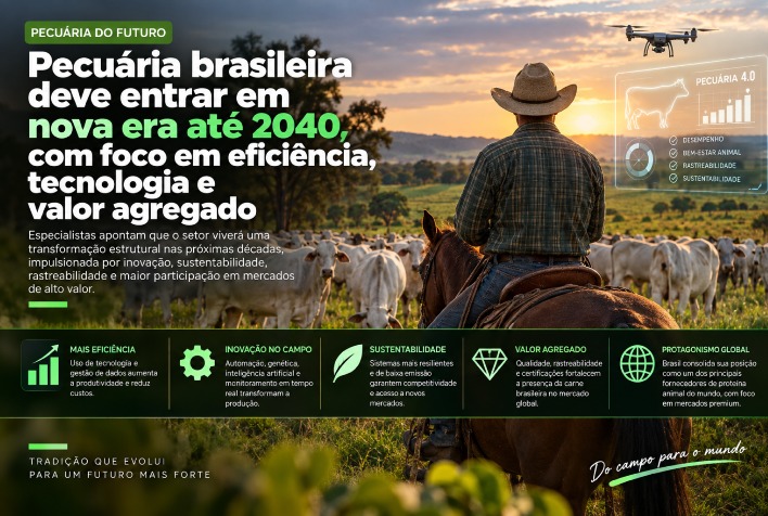 Pecuária brasileira projeta salto tecnológico e eficiência para o horizonte de 2040