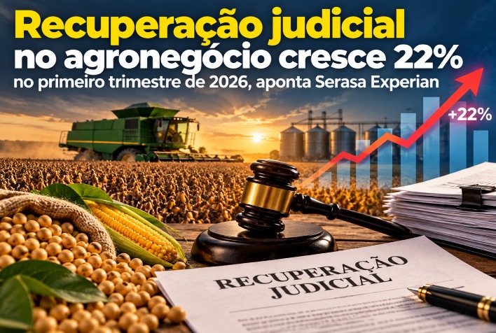 Pedidos de recuperação judicial no agro sobem 22% no primeiro trimestre de 2026