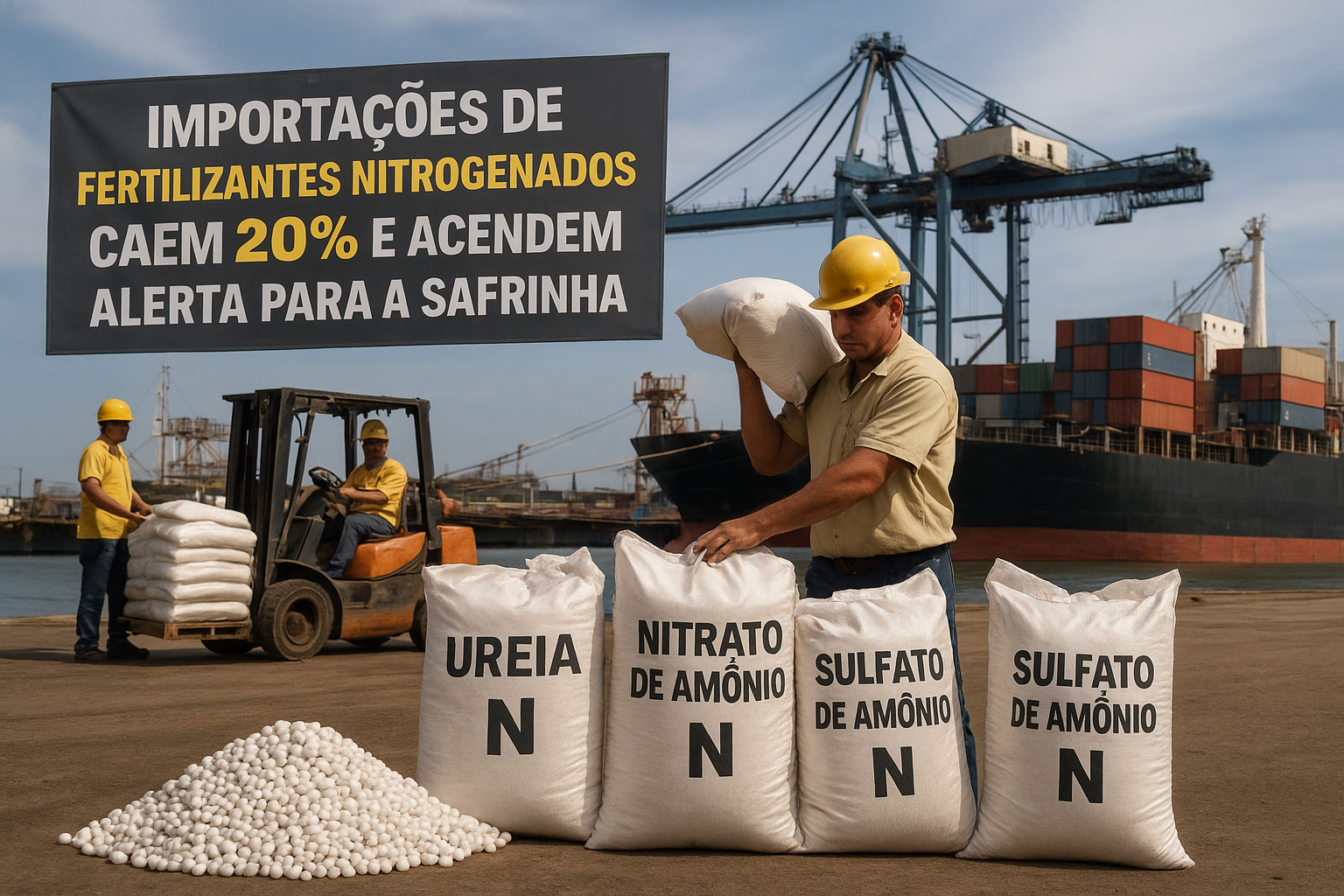 Queda de 20% nas importações de fertilizantes nitrogenados gera preocupação para a safrinha
