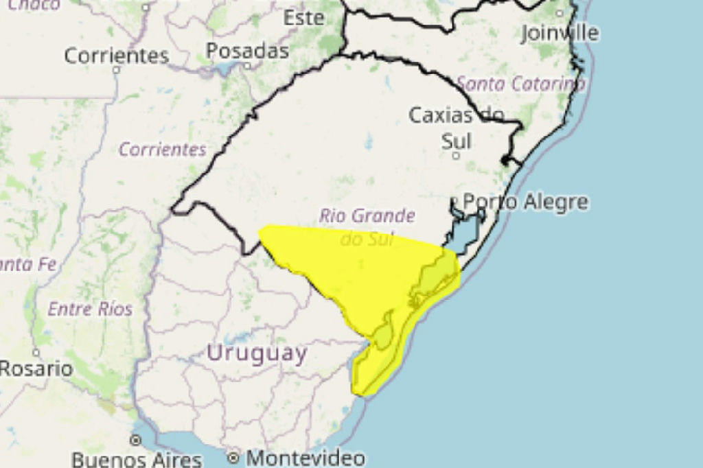 Regiões do Rio Grande do Sul enfrentam alerta de tempestade nesta sexta-feira