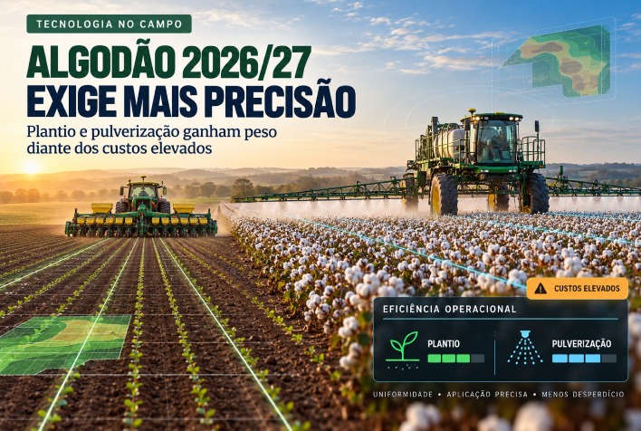 Safra de algodão 2026/27 exige máxima precisão diante de custos elevados
