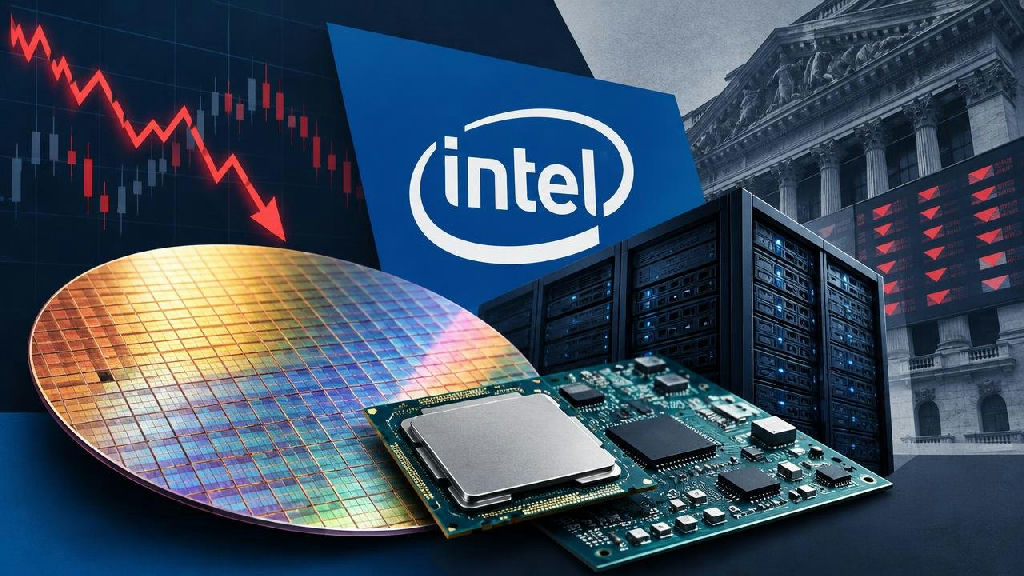 Ações da Intel despencam após projeções fracas e arrastam setor de tecnologia em Nova York