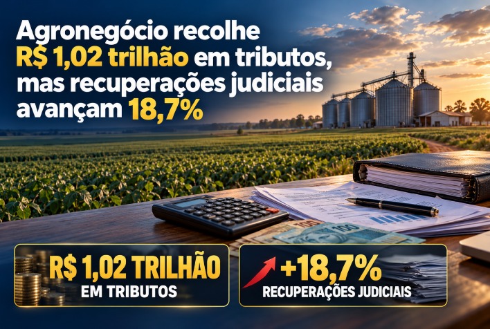 Agronegócio brasileiro movimenta trilhões em tributos e enfrenta alta em recuperações judiciais