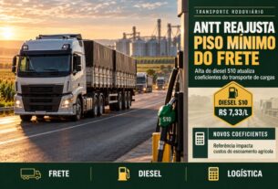 ANTT atualiza piso mínimo do frete rodoviário com diesel a R$ 7,33