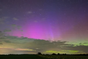 Aurora boreal ilumina céus da Europa em evento raro de atividade solar