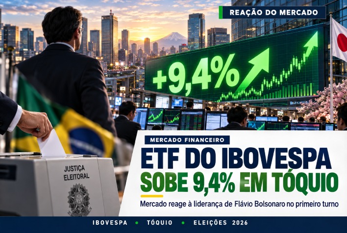Bolsa de Tóquio registra alta de 9,4% em ETF do Ibovespa com liderança de Flávio Bolsonaro
