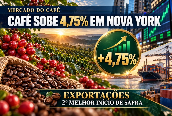 Café arábica valoriza em Nova York e exportações brasileiras crescem
