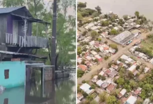 Cheia do rio Uruguai desabriga centenas no Rio Grande do Sul