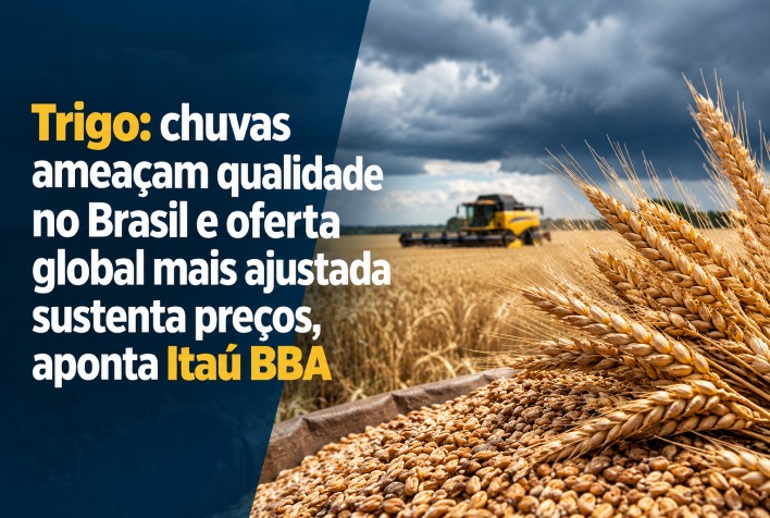 Chuva no Sul ameaça safra de trigo no Brasil e sustenta preços