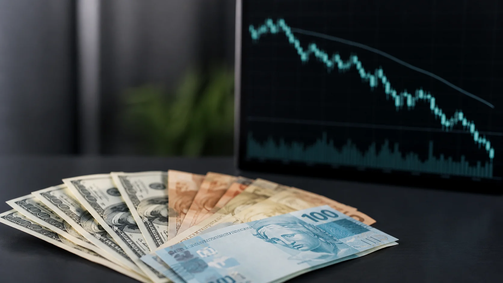 Cotação do dólar cai a R$ 5,33 no início desta terça-feira em correção após forte alta anterior
