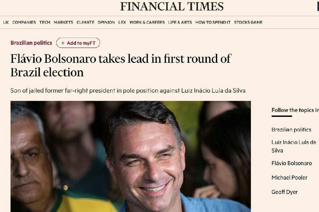 Crescimento de Flávio Bolsonaro nas urnas sinaliza desgaste do governo Lula