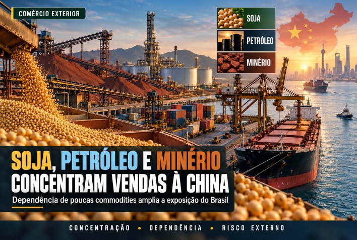 Dependência de commodities na pauta exportadora para a China acende alerta no Brasil