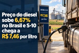 Diesel tem alta de 6,67% e S-10 atinge R$ 7,46 o litro no país