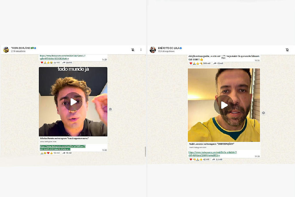 Esquerda e direita travam disputa digital no WhatsApp durante o domingo eleitoral