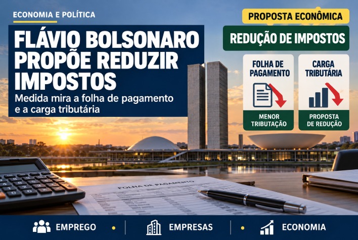 Flávio Bolsonaro defende corte de impostos na folha de pagamento durante campanha