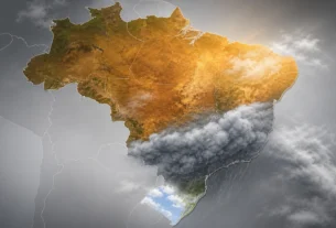 Frente fria traz risco de tempestades ao Sudeste e anticiclone derruba termômetros no Sul