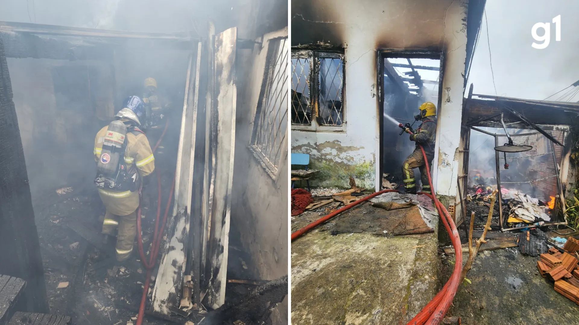 Incêndio destrói residência no bairro Guajuviras em Canoas