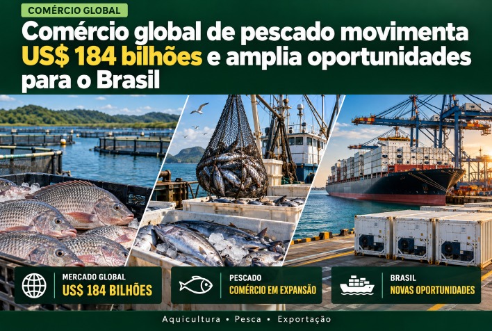 Mercado mundial de pescado movimenta US$ 184 bilhões e abre espaço para exportações do Brasil