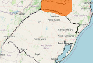 Norte do Rio Grande do Sul permanece sob alerta de tempestade nesta segunda-feira