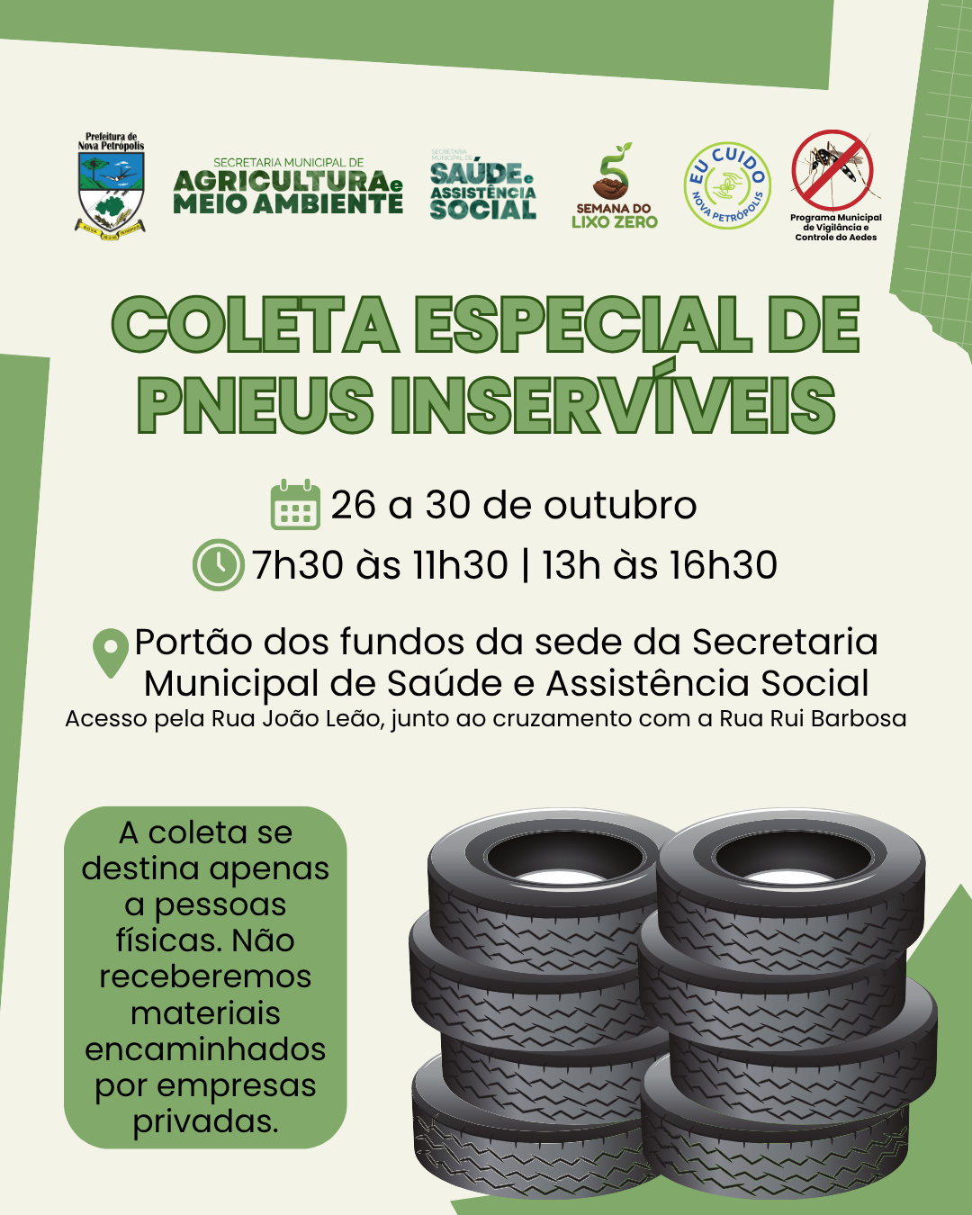 Nova Petrópolis realiza recolhimento de pneus inservíveis de 26 a 30 de outubro