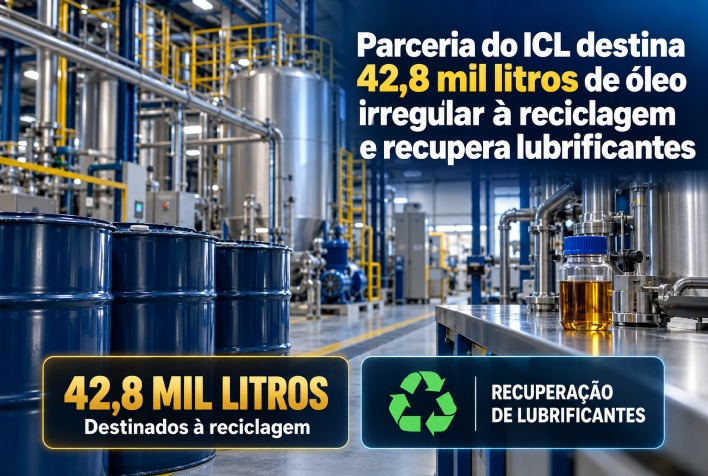 Óleo irregular apreendido vira lubrificante reciclado em ação conjunta do ICL