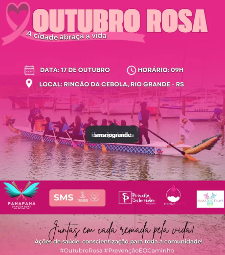Outubro Rosa promove saúde e remada pela vida em Rio Grande