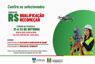 Prefeitura divulga selecionados para cursos de Drones e Topografia do Qualificar RS