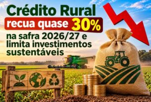 Queda de quase 30% no crédito rural da safra 2026/27 restringe investimentos sustentáveis no campo