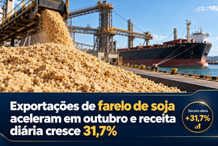 Receita diária com farelo de soja dispara 31,7% em outubro com avanço das exportações