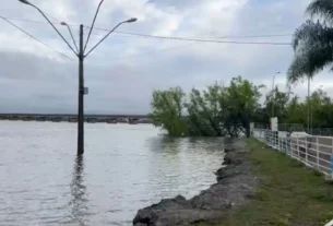 Rio Uruguai mantém alerta de inundação e quase 500 pessoas fora de casa no Rio Grande do Sul